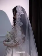高級感あるレースのロングヴェール【ビンテージ風・花柄レース】