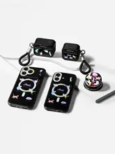 イヤホンケース マグネット式 宝石 猫 デザイン ブラック オリジナル 上品 キュート AirPods Pro 対応 「Tastecase」
