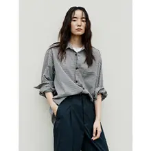 レトロチェック柄長袖シャツ【日常使い・男女兼用・イージーケア】