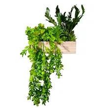 リアルな造花の壁掛けグリーン装飾【リビング・ダイニング用・立体デザイン】