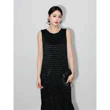 黒のフィッシュテールドレス【ウエストマーク・Aライン・夏用】