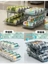 二層スライド式飲料収納ボックス【自動補充・缶専用・デスク用】