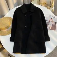 ブラックグレーのリラクシングカラーの両面コート【シンプルデザイン・春向け・アップデート】