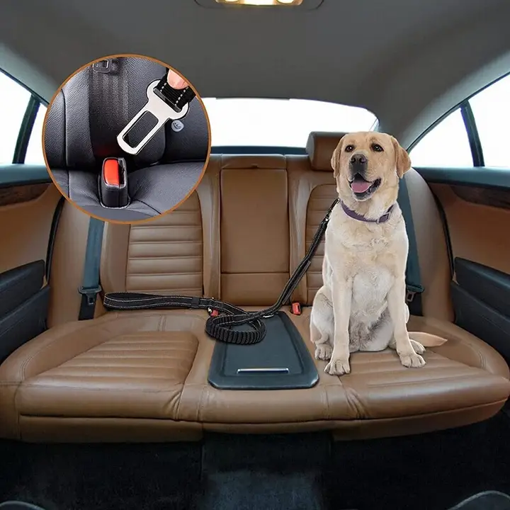 犬用多機能リード【車載用・安全ベルト・伸縮可能・反射素材】