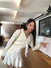 秋の雰囲気漂う！ニットカーディガン【韓国風・デザインオーバーコート】