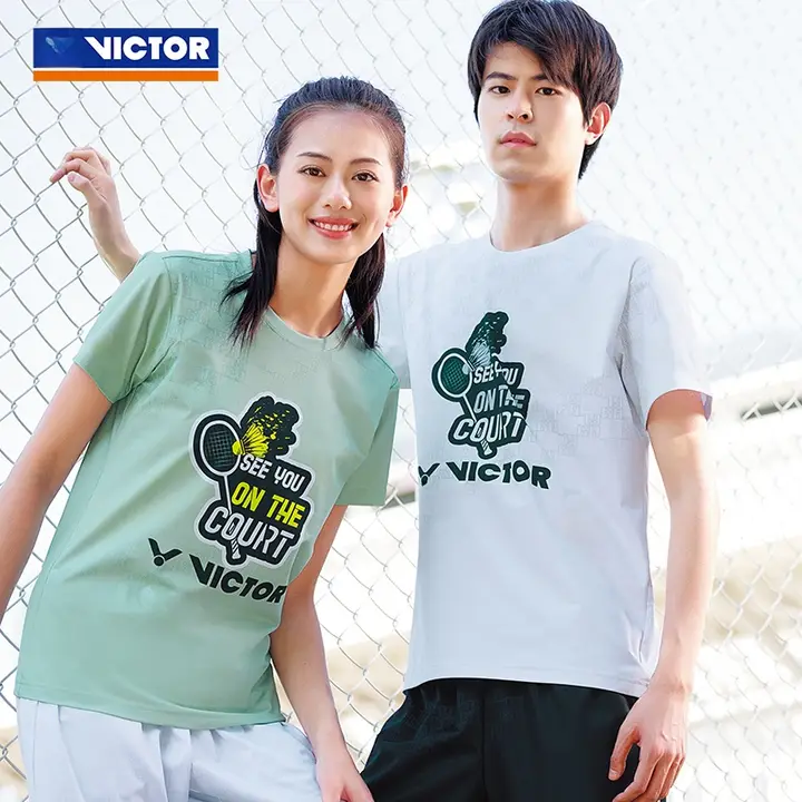 VICTOR バドミントン トレーニング用 ニット半袖Tシャツ【メンズ・スポーツウェア】
