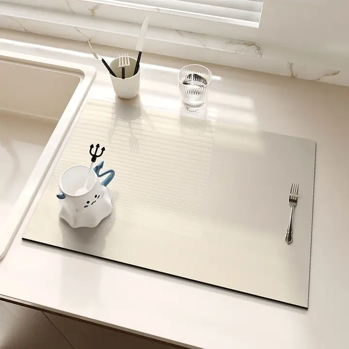 キッチン用吸水ラバーマット【タマイズ可能・食器乾燥用・洗浄不要】