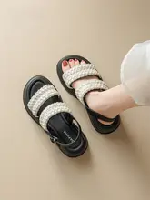 厚底編み込みサンダル【軽量・・ビーチ用】（セットアップ対応）