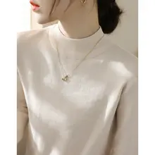 ハイネック長袖ニットトップス【厚手・春用・レディース】