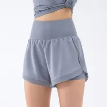 速乾防透けスポーツショートパンツ【夏用・ゆったり・ハイウエスト・ヨガ対応】（セットアップ対応）