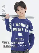男の子用クラシック風ヴィンテージプリントロングスリーブTシャツ【デストロイド加工・春用】