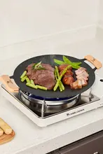 Camel アウトドア用ダブルハンドル鋳鉄グリルパン【キャンプ・バーベキュー・ピクニック用】