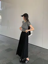 高腰グレーウエストスカート【Aライン・プリーツデザイン・春秋用】