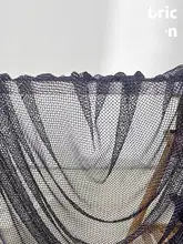 黒と紫の交差デザインのメッシュ生地【通気性・DIY・トップス用】