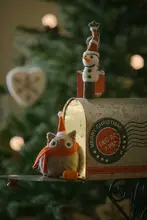 かかし 雪だるま フクロウ ウールフェルト 人形 おもちゃ クリスマス デコレーション 小物
