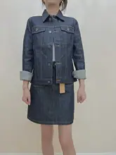 デニム春秋用ジャケット【ボタン開閉・無地】