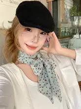 トレンディなストライプのカラーブロックロングスカーフ【レトロ・エレガントなデザイン・首周りアクセサリー】