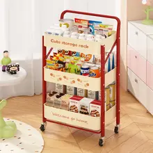 折りたたみ式多層収納ラック【リビング用・子供のおもちゃやスナックの整理に最適】