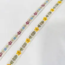 手作りD DIY刺繍小花柄【民族風・装飾用布テープ】
