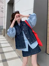 学院風レトロデニムベストとミニスカート、ストライプシャツの三点セット（セットアップ対応）