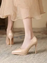 快適な履き心地の柔らかい高ヒールパンプス【防水台・細ヒール・先細デザイン】