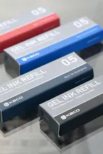 KACO 0.5mm 書き心地の良いボールペン替芯 10本セット【赤・黒・青・速乾性・文房具】