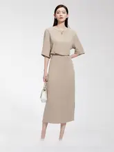 CVANEA シルク製 半身スカートセット【28姆米・夏用・シンプル・通勤スタイル】