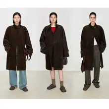高品質コーデュロイトレンチコート【ユニセックス・レトロデザイン・多様な着こなし】