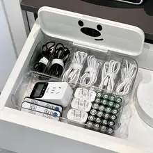 充電器＆小物収納ボックス【デスクトップ用・仕切り付き・リモコン整理】