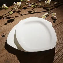 純白の無鉛骨瓷製日式オーバルプレート【家庭用・クリエイティブデザイン・フルーツ皿】
