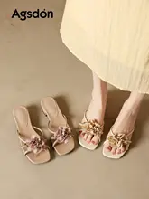 フレンチスタイルの女性用サンダル【粗いヒール・夏用・ビーチやデイリーユース】
