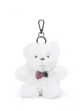 かわいいクリームクマのキーホルダーぬいぐるみ【バッグ用・誕生日プレゼントに最適】