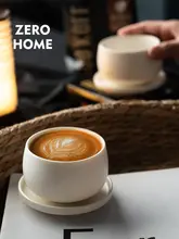 ZEROHOME 陶器製ラテカップ【シンプル・マットな質感・コーヒー用】