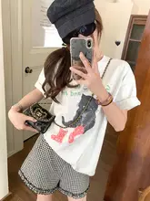 ハイウエストリボン付きブラックホワイトチェック柄ショートパンツ【レディース・夏用・カジュアル】