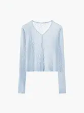 薄手のアイスシルク夏用カーディガン【ショート丈・紫外線対策】