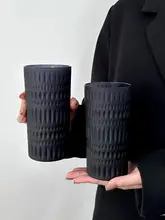 ガラスカップ 黒 雨粒エンボス 家庭用 ウイスキー コーヒー ジュース ミルク ビール