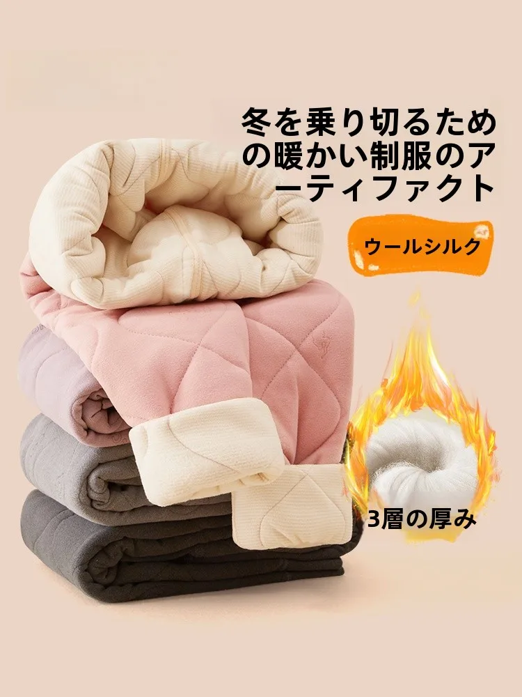 女の子用防寒パンツ：裏起毛で冬の学校生活を快適に