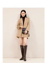 ウール調ジャケット【女性用・小柄専用・プリーツスカート・秋冬向け】（セットアップ対応）