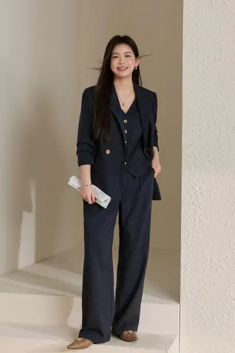 極上の柔らかさ！シンプルなデザインのスーツジャケットとパンツ【ビジネス・大きいサイズ対応・三点セット（セットアップ対応）】