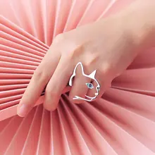 猫デザインのオープン925銀製リング【オリジナルデザイン・女性向け】