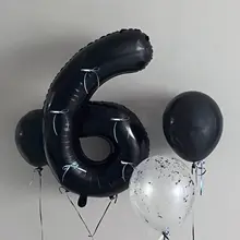 デコレーション用バレエ風アルミ製数字バルーン【クリーム色・キャラメル色・リボン付き・誕生日パーティー用】