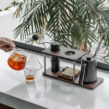 手挽きコーヒー用器具セット【アンティーク風・ガラスフィルター・収納スタンド付き】（セットアップ対応）