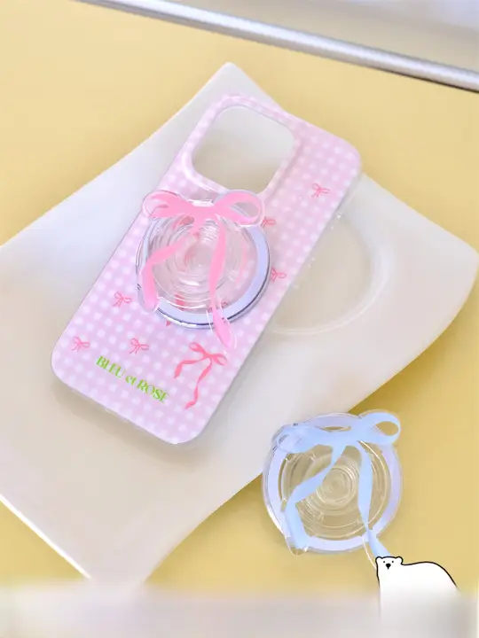 iPhone対応 磁吸スマホスタンド【リボンデザイン】