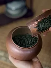手作り粗陶製 お茶収納缶【密閉・防湿・家庭用】