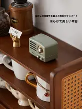 天然木製 藤編みデスク収納ラック【カップ収納・ティーセットに最適】