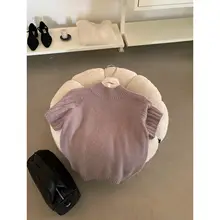 ハイネックニットセーター【半袖・カジュアル・女性用】