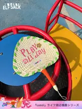 妖精デザインの刺繍入り編み扇子【夏用・バイカラー】