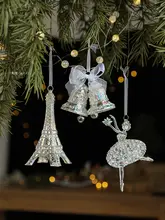 クリスマス透明アクリルベルバタフライタワー飾り【クリスマスツリー用・装飾品】