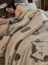 冬用厚手コーラルフリースオフィス用昼寝ブランケット【ソファカバー・フランネル・ミルクフリース】