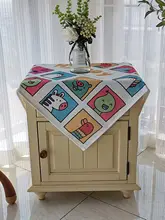 防水加工コットンリネン製テーブルクロス【田舎風・パール松デザイン・全周カバー】